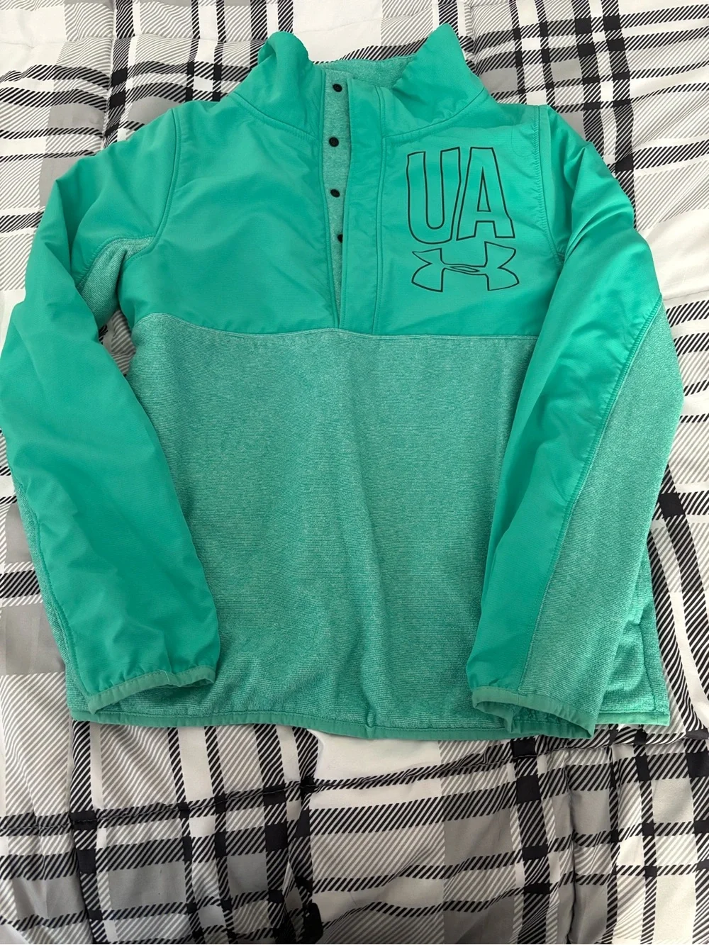 Under Armour Kids Teal/Light Teal Half-Snap Pullover